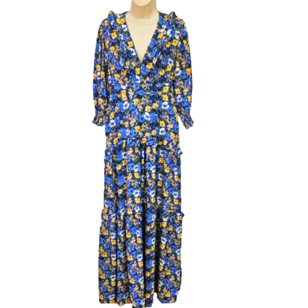 Floral Blue Maxi Dress